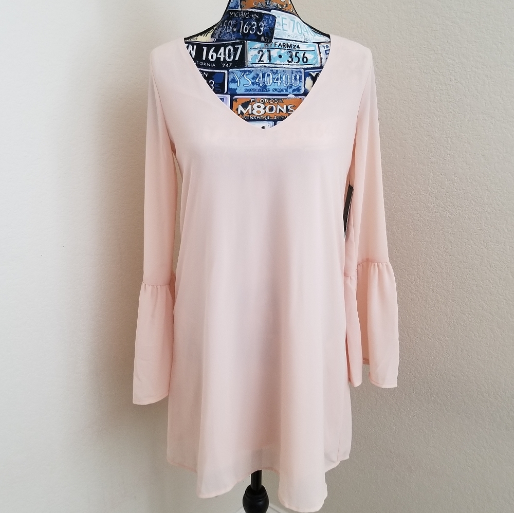Lulu's Far Wanderings Peach Shift Dress XS NWT
